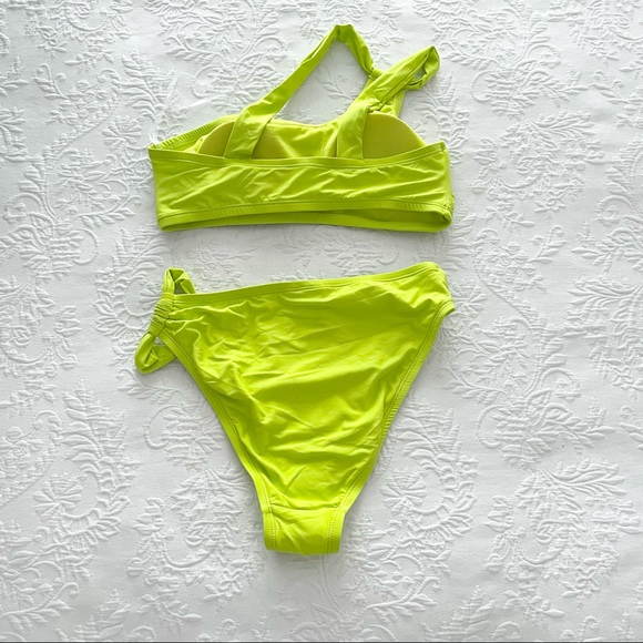 NWOT Lulus Float Along Lime Green Side-Loop Bikini Top & Bottoms Set Small - Picture 9 of 16